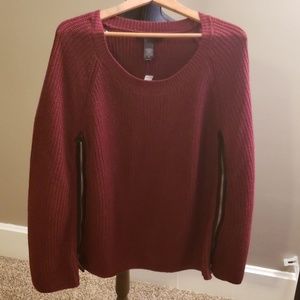Maroon Ashley Stewart poncho sweater, NWT